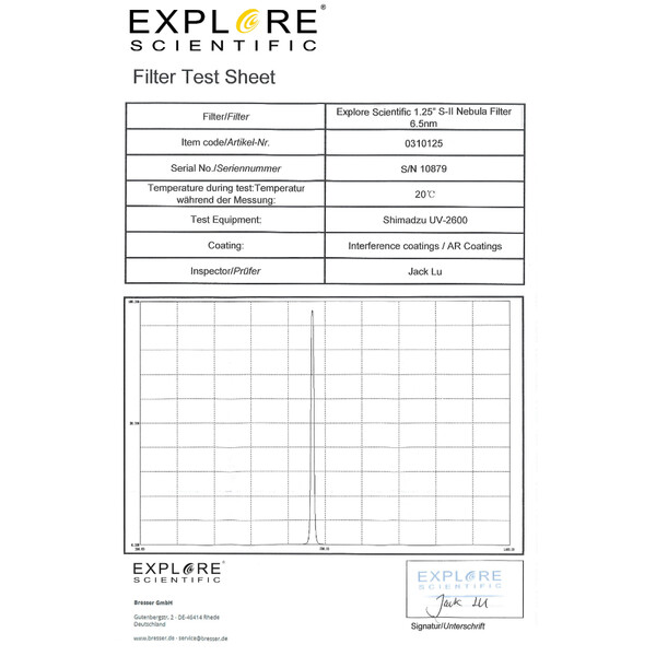 Explore Scientific Filtry SII 6,5nm 1,25"