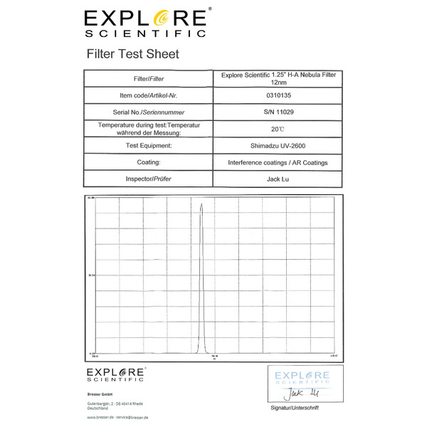 Explore Scientific Filtry H-alpha 12nm 1,25"