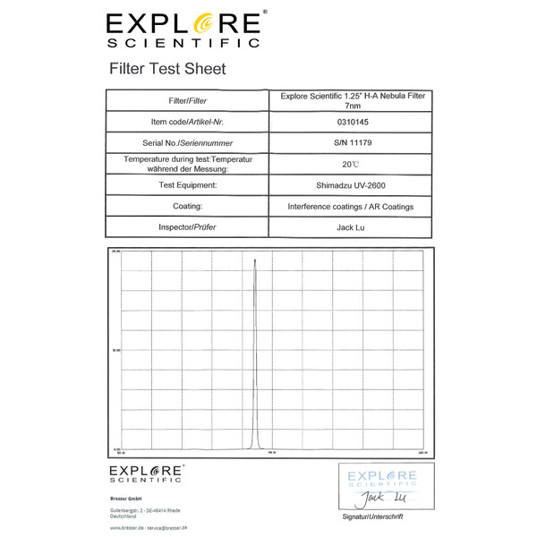 Explore Scientific Filtry H-alpha 7nm 1,25"