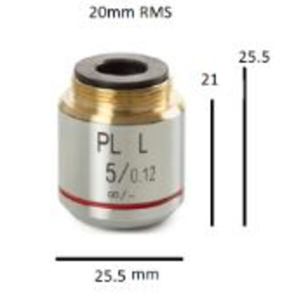Euromex Obiektyw BS.8105, Plan PL 5x/0,12, szer. 26,1 mm, nieskończoność (bScope)