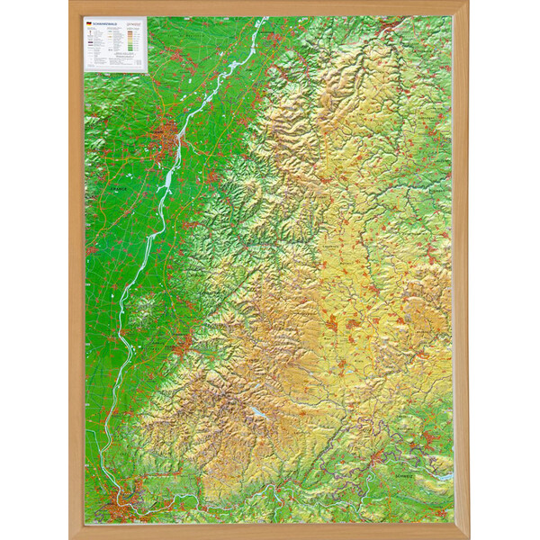 Georelief Mapa regionalna Schwarzwald