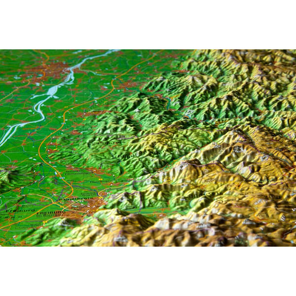 Georelief Mapa regionalna Schwarzwald