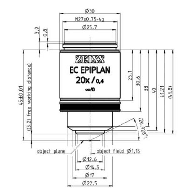ZEISS Obiektyw EC Epiplan 20x/0.4 M27