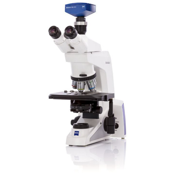 ZEISS Mikroskop , Axiolab 5, trino, infinity, plan, 10x, 63x, 10x/22, Dl, LED, 10W, z adapterem do aparatu fotograficznego, Axiocam