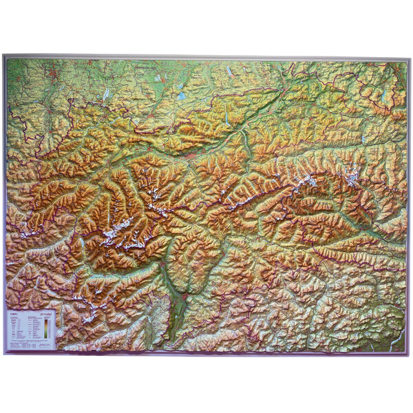 Georelief Mapa regionalna Tirol (77 x 57 cm) 3D Reliefkarte