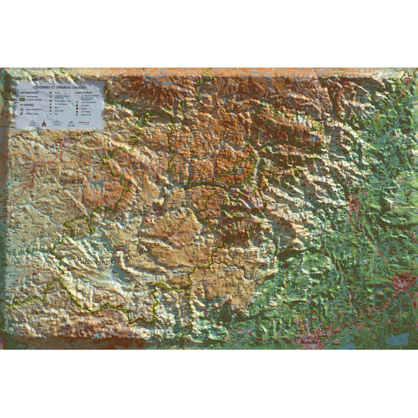 3Dmap Mapa regionalna Cévennes et Grands Causses