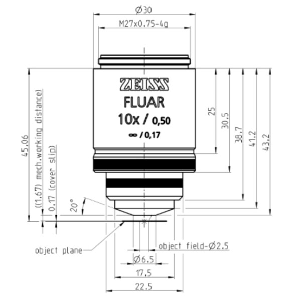 ZEISS Obiektyw Objektiv Fluar 10x/0,5, wd=1,6mm