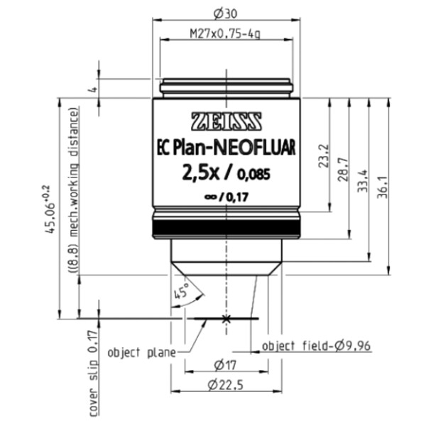 ZEISS Obiektyw Objektiv EC Plan-Neofluar, 2,5x/0,085 wd=8,8mm