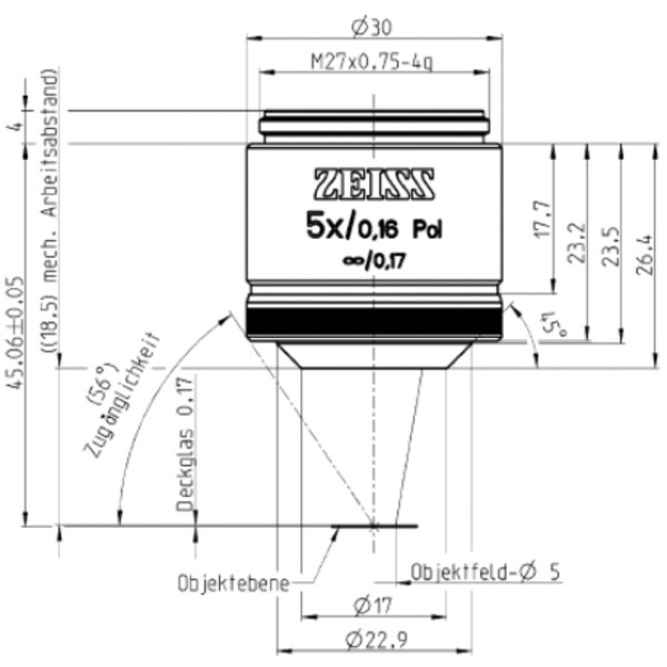 ZEISS Obiektyw Objektiv EC Plan-Neofluar, POL, 5x/0,16  wd=18,5mm