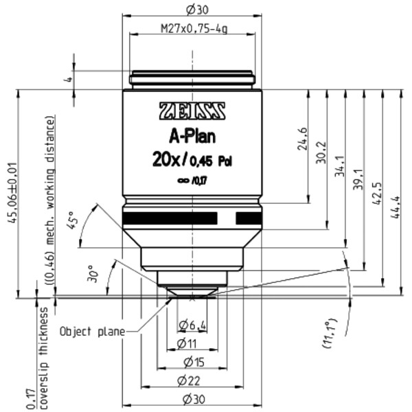 ZEISS Obiektyw A-Plan 20x/0.45 Pol wd=0.46mm