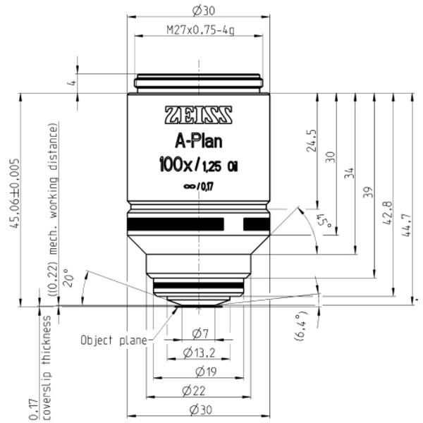 ZEISS Obiektyw A-Plan 100x/1.25 Oil wd=0.22mm