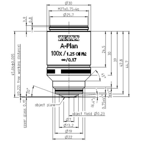 ZEISS Obiektyw A-Plan 100x/1.25 Oil Ph2 wd=0.22mm