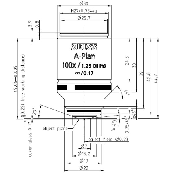 ZEISS Obiektyw A-Plan 100x/1.25 Oil Ph3 wd=0.22mm