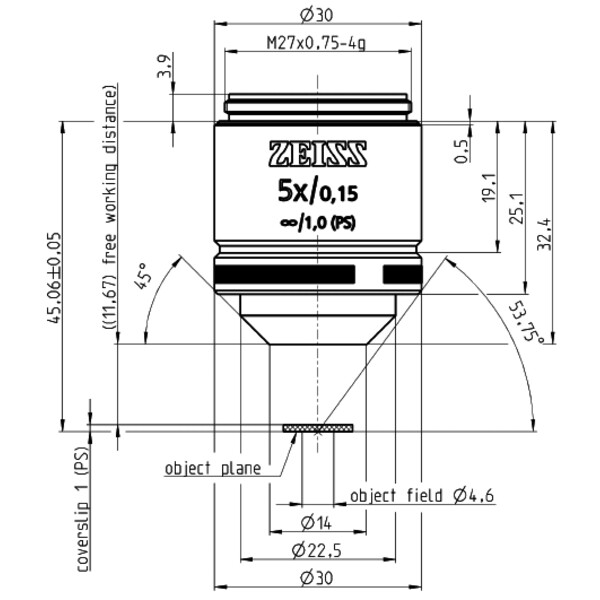 ZEISS Obiektyw Objektiv LD A-Plan 5x/0,15 wd=11,7mm