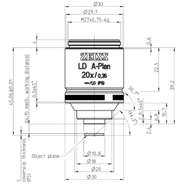 ZEISS Obiektyw Objektiv LD A-Plan 20x/0,35 wd=4,9mm