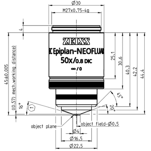 ZEISS Obiektyw EC Epiplan-Neofluar 50x/0,8 DIC wd=0,57mm