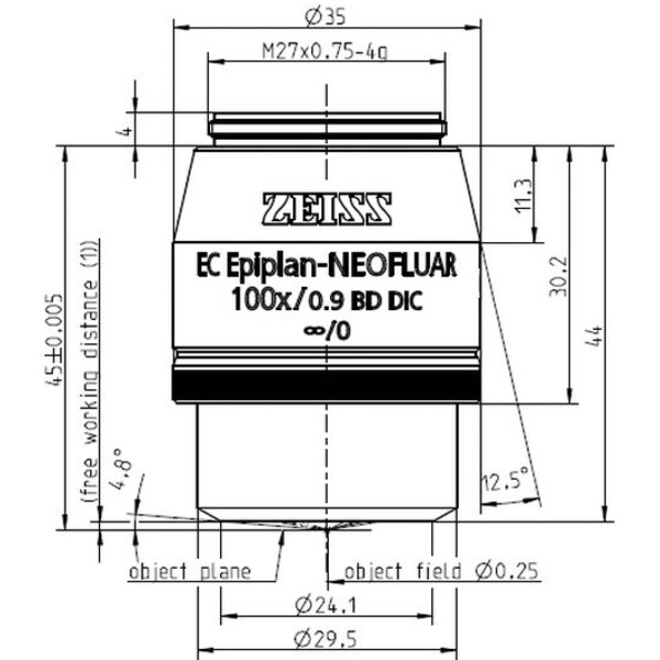 ZEISS Obiektyw Objektiv EC Epiplan-Neofluar 100x/0,9 HD DIC wd=1.0mm