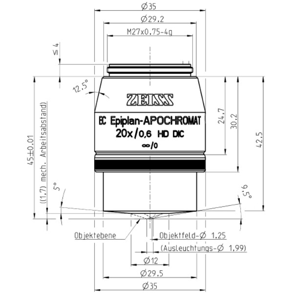 ZEISS Obiektyw Objektiv EC EpiPlan-Apochromat, 20x/0,6 HD DIC wd=1,7mm