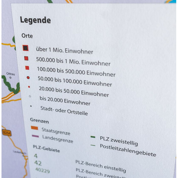 GeoMetro Mapa regionalna Nordrhein-Westfalen Postleitzahlen PLZ NRW (118 x 100 cm)