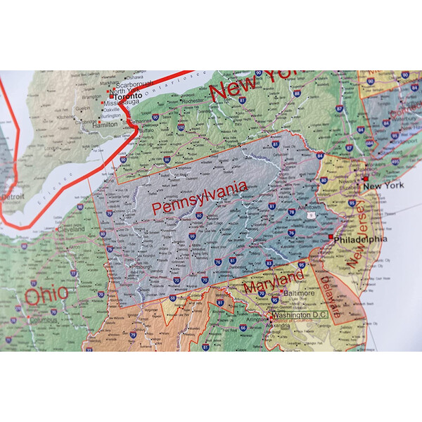 GeoMetro Mapa USA politisch (140 x 100 cm)