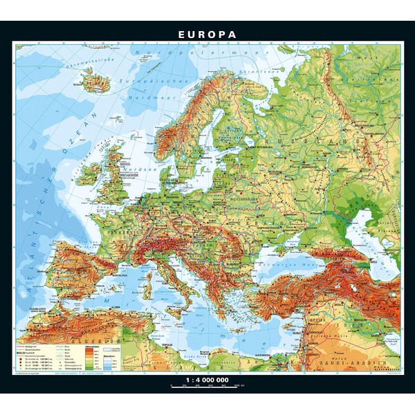PONS Mapa kontynentalna Europa fizyczna i polityczna (158 x 142 cm)