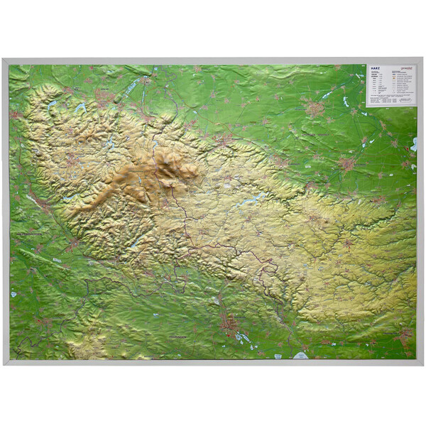Georelief Mapa reliefowa Harz 3D (77 x 57 cm)