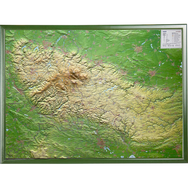 Georelief Mapa reliefowa Harz 3D (77 x 57 cm)