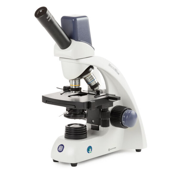 Euromex Mikroskop MB.1655-1, mono, DIN 160, achro, 40x-600x, 10x/18, Dl, digital, Akku, LED, 1W