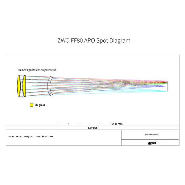 ZWO Refraktor apochromatyczny  FF80 AP 80/600 Quadruplet OTA