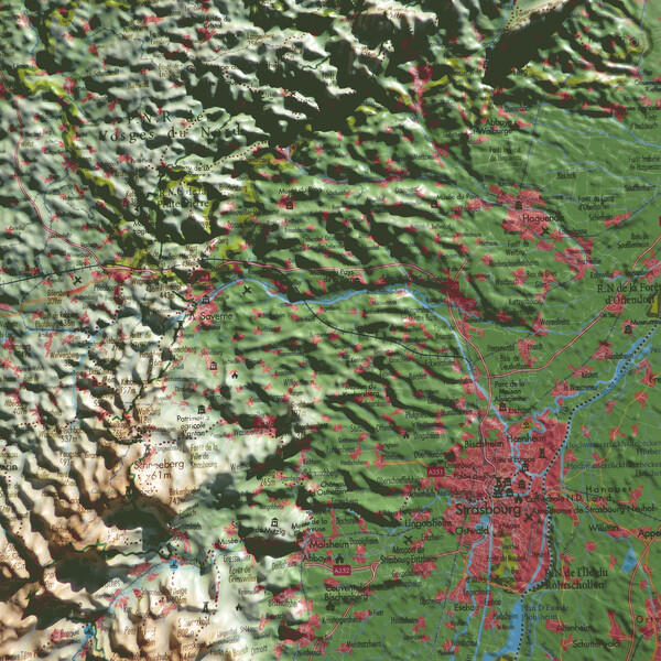 3Dmap Mapa regionalna Le Massif des Vosges