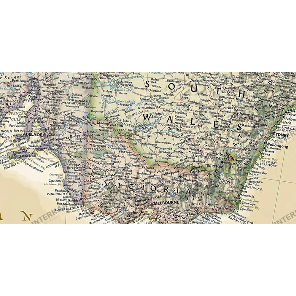 National Geographic Mapa kontynentalna Australien (77 x 69 cm)