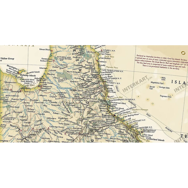 National Geographic Mapa kontynentalna Australien (77 x 69 cm)