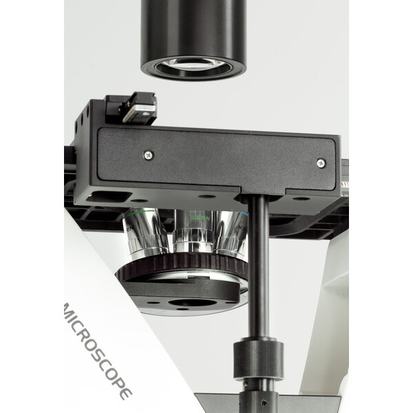 Kern Mikroskop odwrócony OCM 168, FL, PH, trino, stały Kondensor Abbego N.A. 0,3, 10x-40x, 5W LED, Al/Dl
