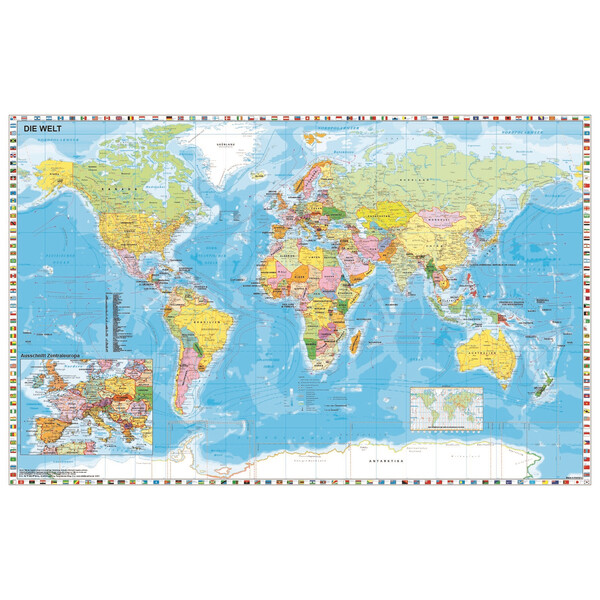 Stiefel Mapa świata Obramowanie flag politycznych (140 x 100 cm)
