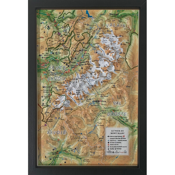 3Dmap Mapa regionalna Le tour du Mont Blanc (19,5 cm x 29,5 cm)