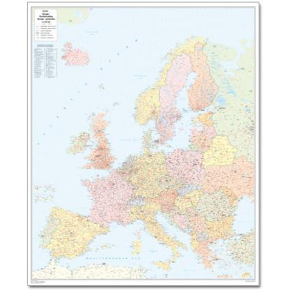 Bacher Verlag Mapa kodów pocztowych, Europa, duża