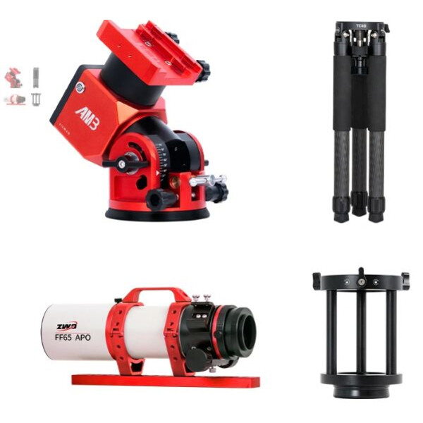 ZWO Teleskop FF65 AP 65/416 Kwintuplet z AM3 i Statywem Carbon