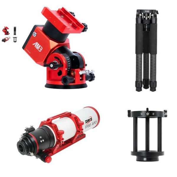 ZWO Teleskop FF80 AP 80/600 Quadruplet z AM3 i statywem Carbon