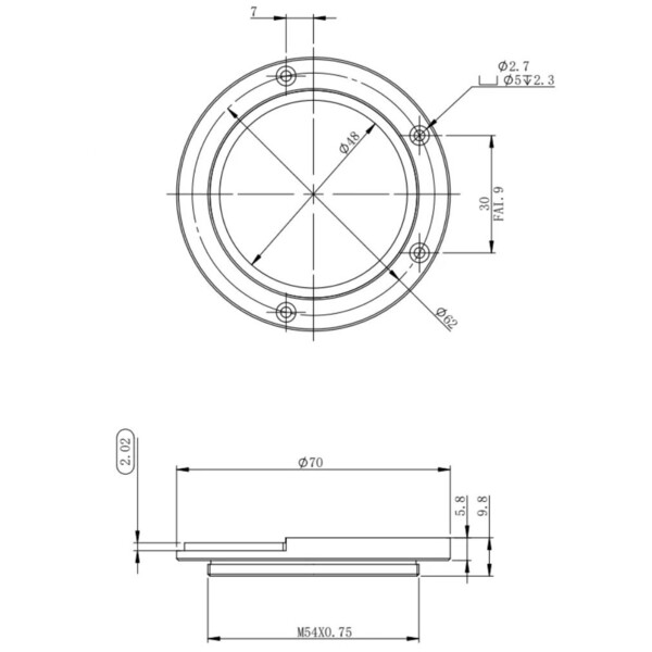 ZWO Adapter M54 do szuflady na filtry