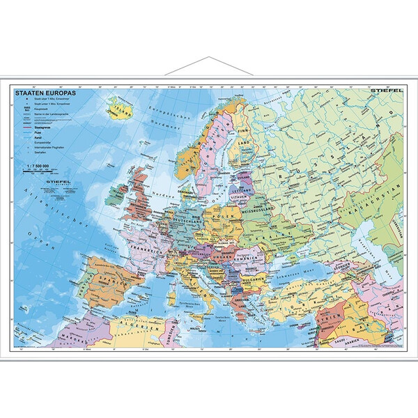 Stiefel Mapa kontynentalna Europa, polityczny