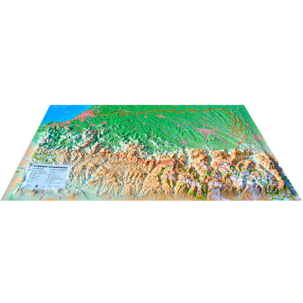 3Dmap Mapa regionalna Pyrénées-Atlantiques (61cm x 41cm)