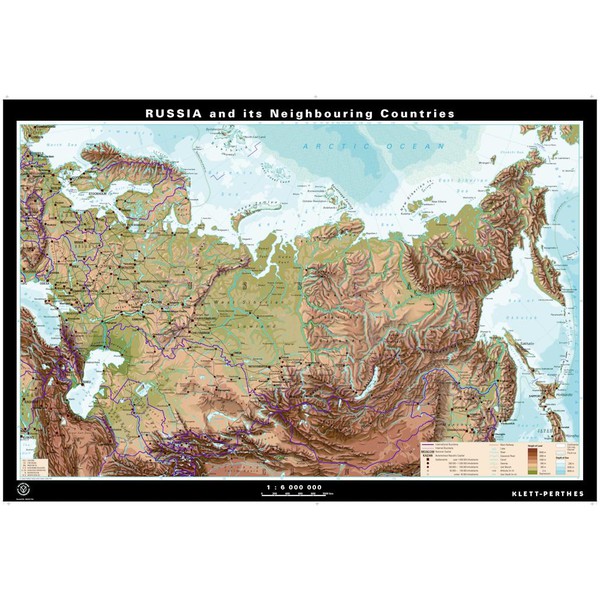 Klett-Perthes Verlag Mapa Russland und Nachbarstaaten, phys./pol.
