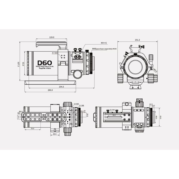 ToupTek Refraktor apochromatyczny HOPE D60 60/280 f/4.66