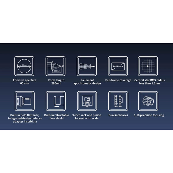 ToupTek Refraktor apochromatyczny HOPE D60 60/280 f/4.66