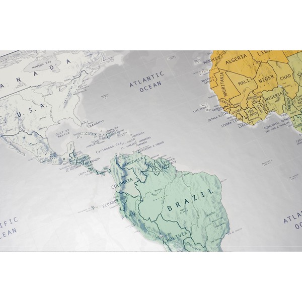The Future Mapping Company Future Map Weltkarte minze-orange-khaki