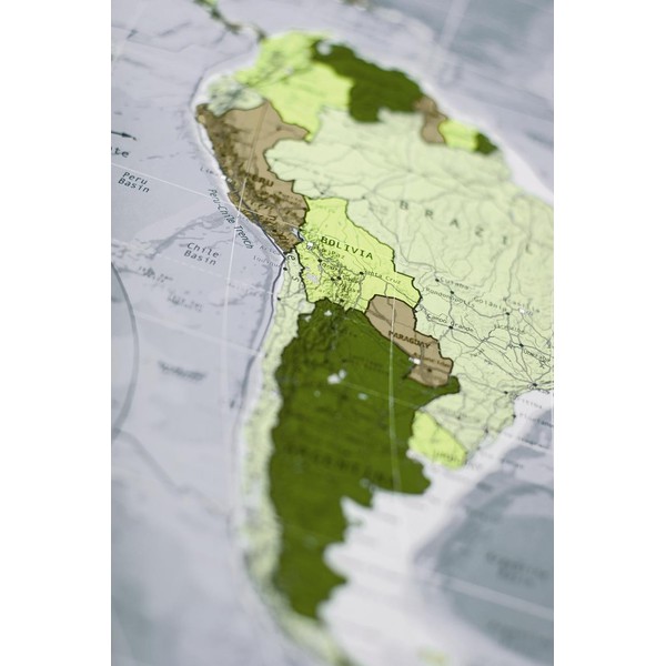 The Future Mapping Company Colour Map Weltkarte khaki-gelb-salbei-gold
