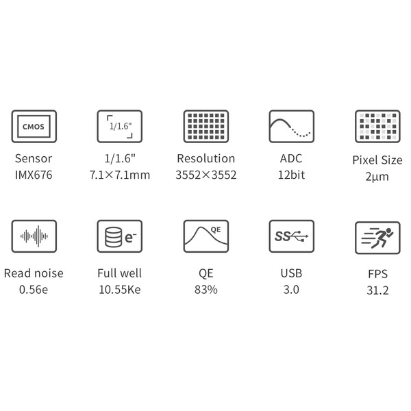 ZWO Aparat fotograficzny ASI 676 MM Mono