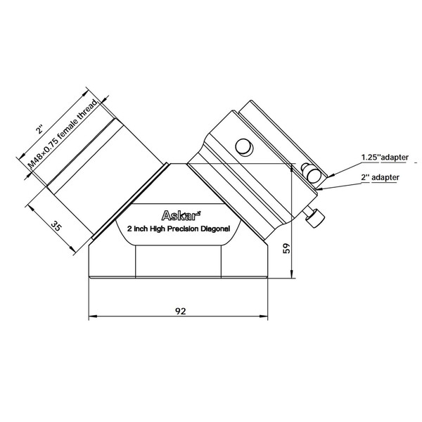 Askar Zwierciadło kątowe 90° 2"