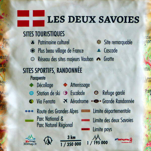 3Dmap Mapa regionalna Les deux Savoies (61 x 41 cm)