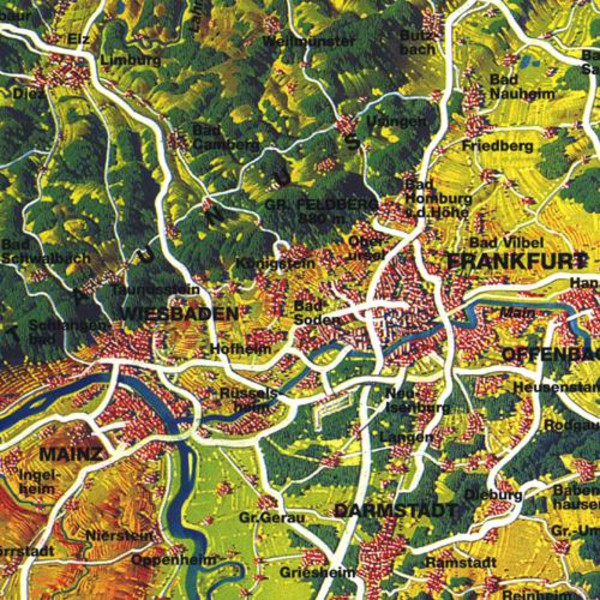 Bacher Verlag Mapa Oryginalna duża panorama Niemiec MAIR
